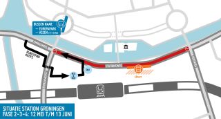 Station Groningen - haltes treinvervangende bussen